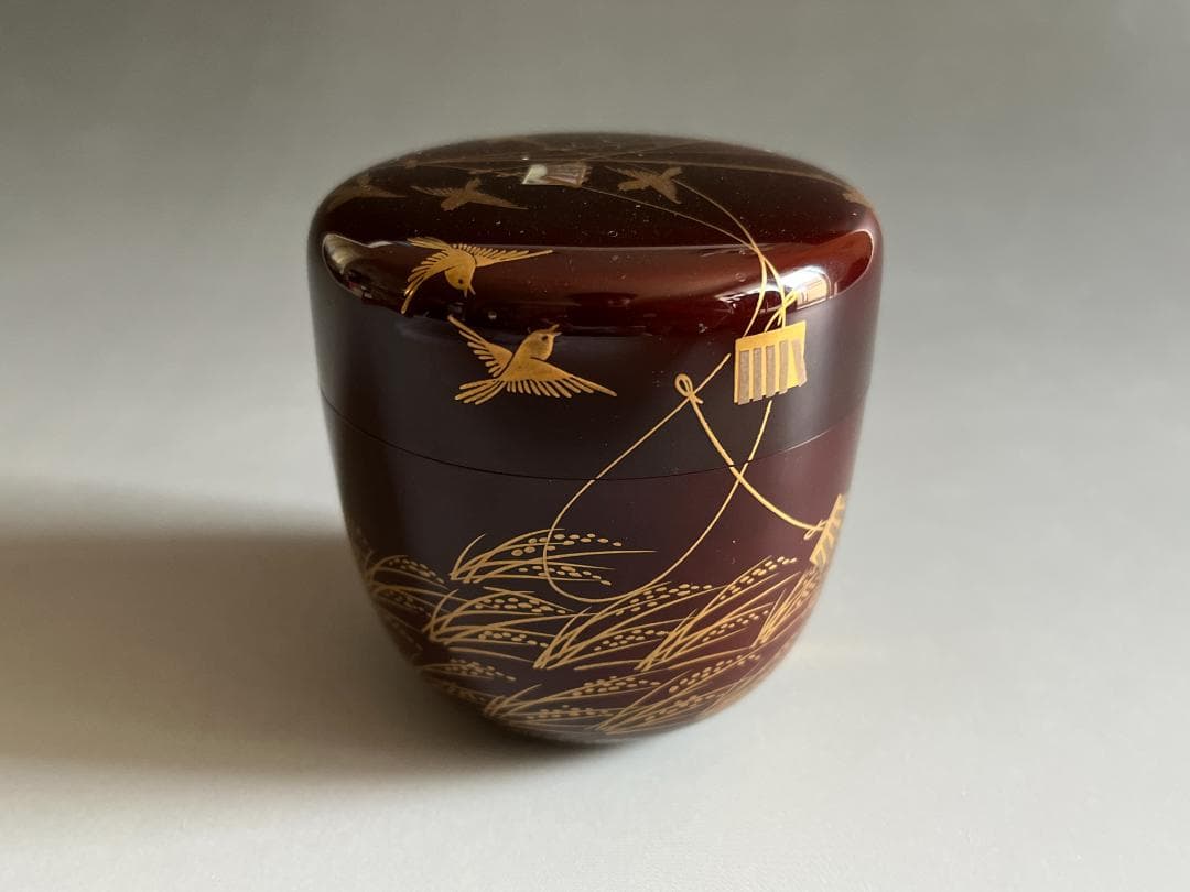 司光作秋野の蒔絵大棗茶道具薄茶器