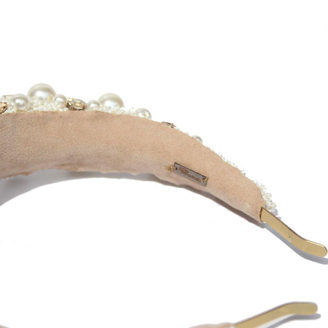 deepa gurnani パール　カチューシャ　結婚式　前撮り　髪飾り