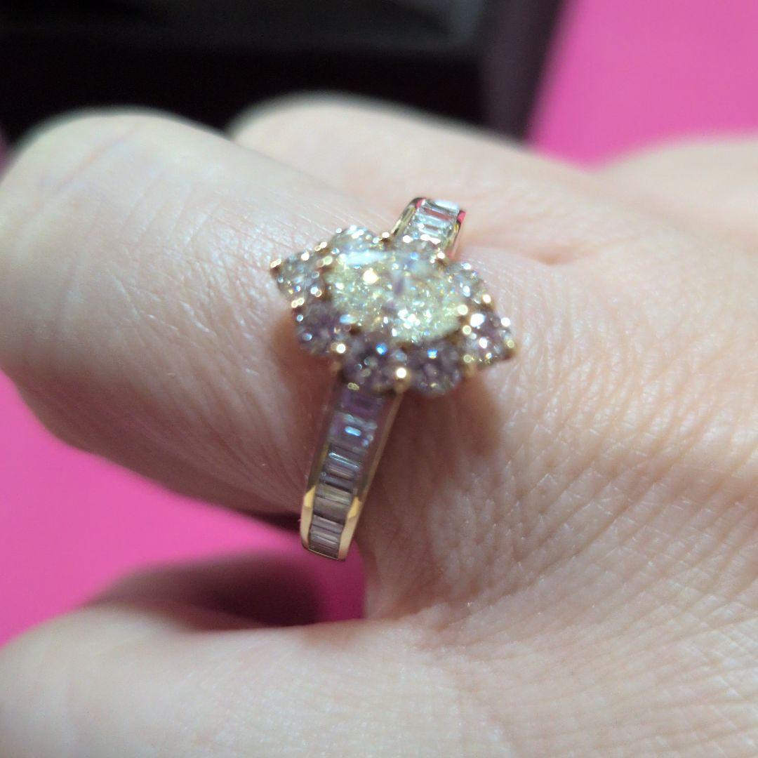 K18イエローダイヤモンド 花形リング