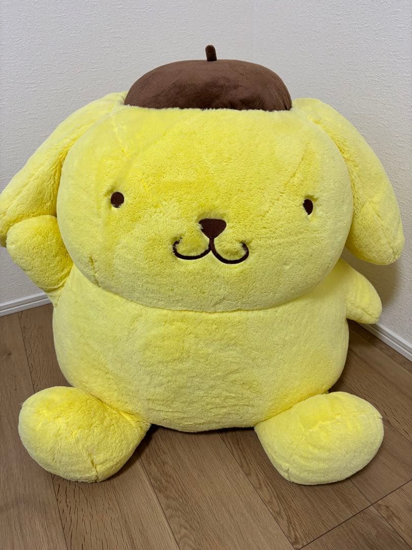 ポムポムプリン　ビッグ　ぬいぐるみ　サンリオ公式　限定 ポムポムプリン☆限定☆サイン付特大ぬいぐるみ | ぽむぽむぷりん
