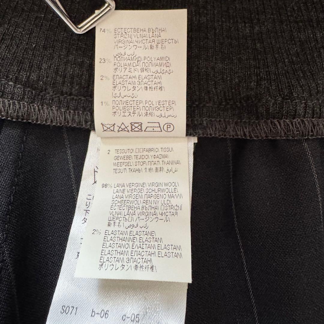 【ブルネロクチネリ】フレアスカート アシンメトリー 切替 ストライプ 40 紺