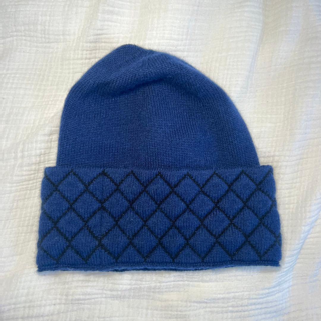 CHANEL ダイヤモンドパターン ニット帽