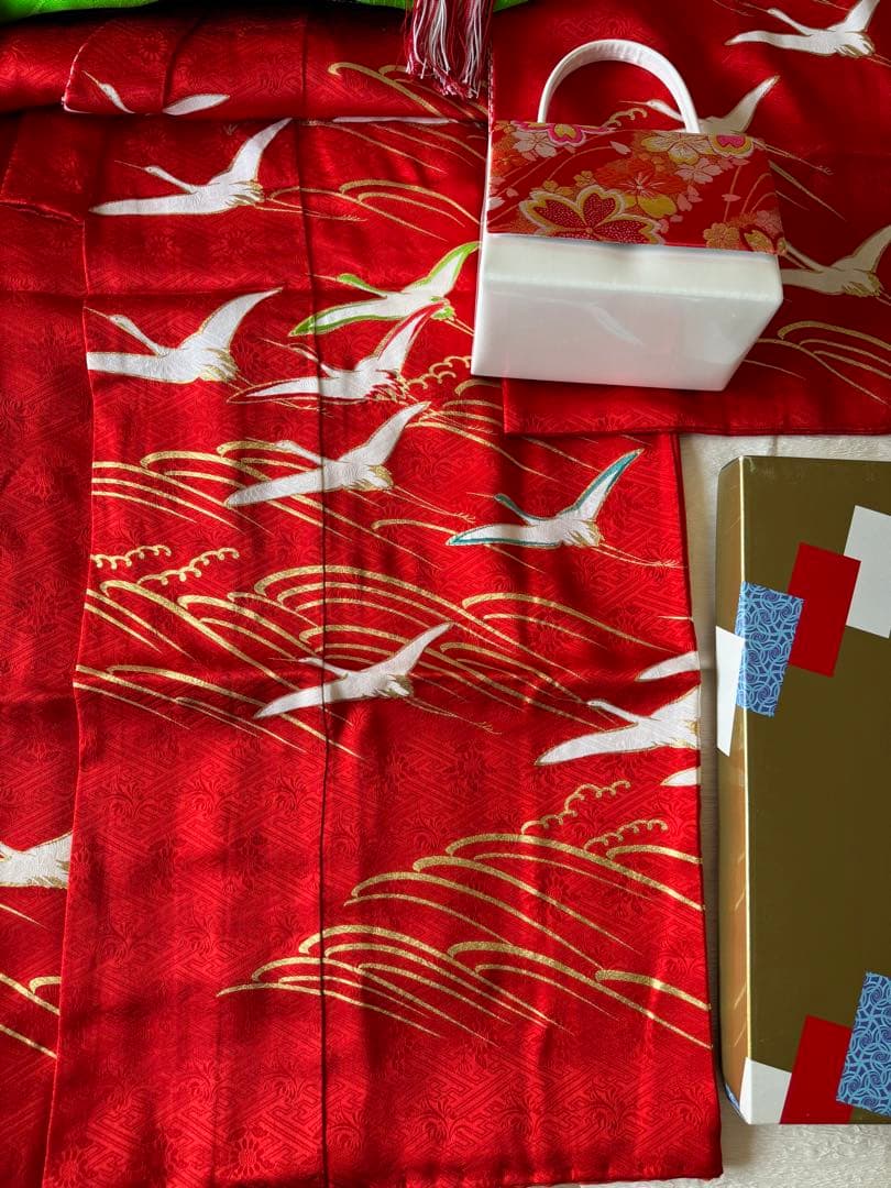 専用です★七五三　逸品　千總　正絹綸子　波を駆ける鶴　波　七歳着物