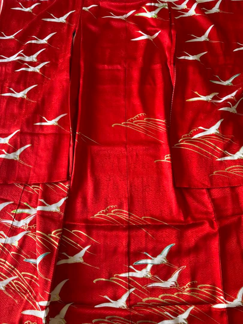 専用です★七五三　逸品　千總　正絹綸子　波を駆ける鶴　波　七歳着物