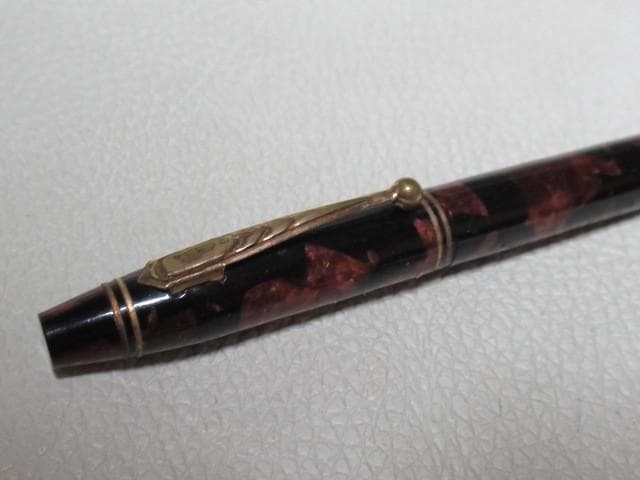 1920年代米国製◇パーカー『PARKETTE』黒とえんじマーブル模様