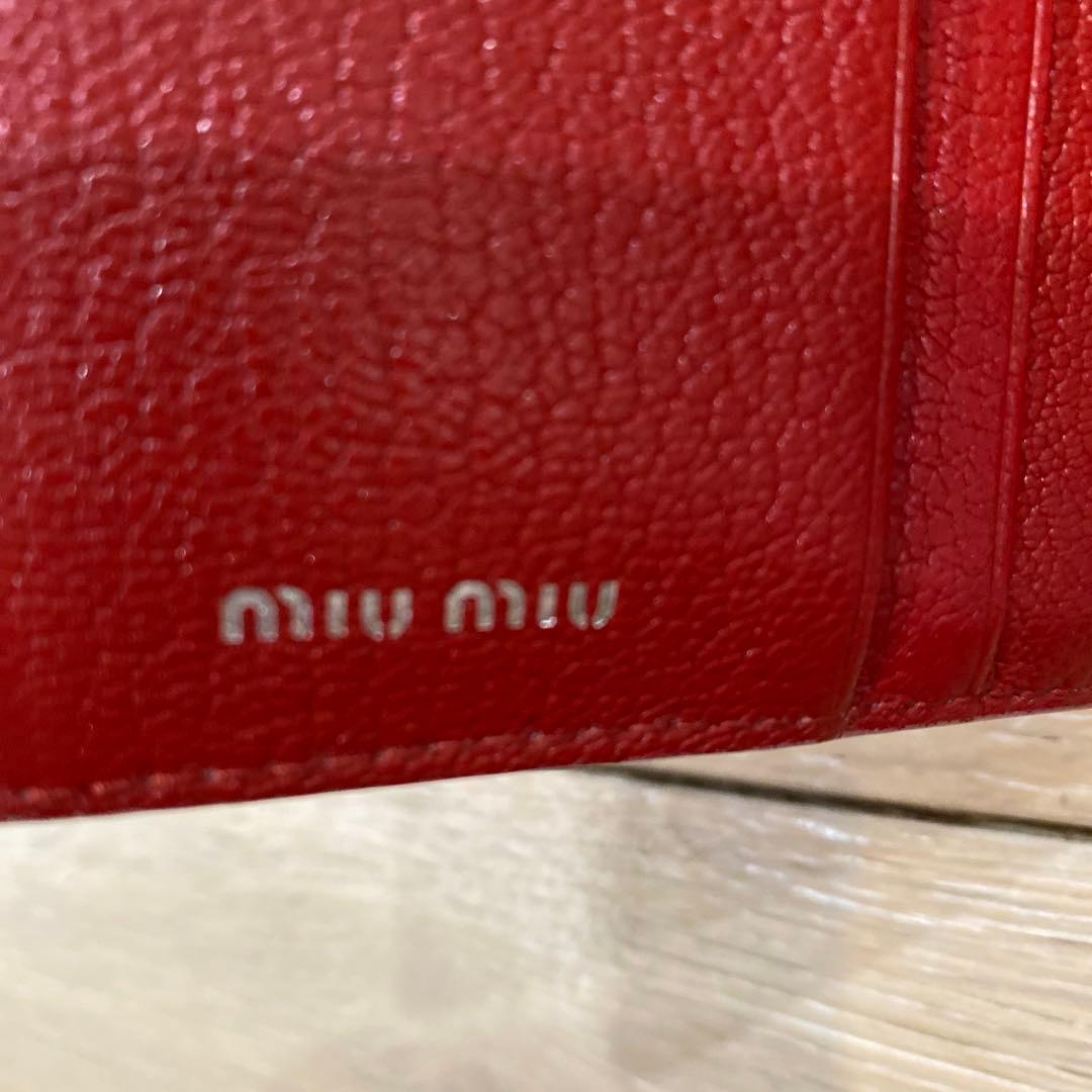 Miu Miu ミュウミュウ　猫デザイン 二つ折り財布 ピンク