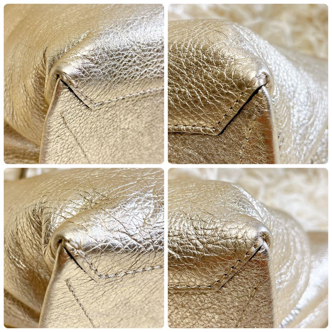 希少カラー✨ジャンニキャリーニ　オリガミ S 2wayショルダー　ゴールド　本革