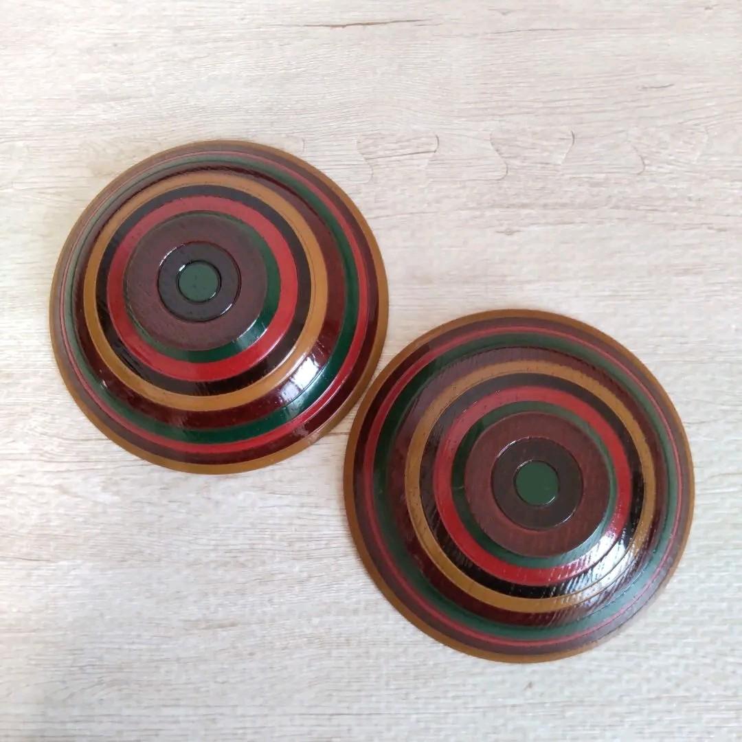 5枚組　目はじき　独楽塗　茶托