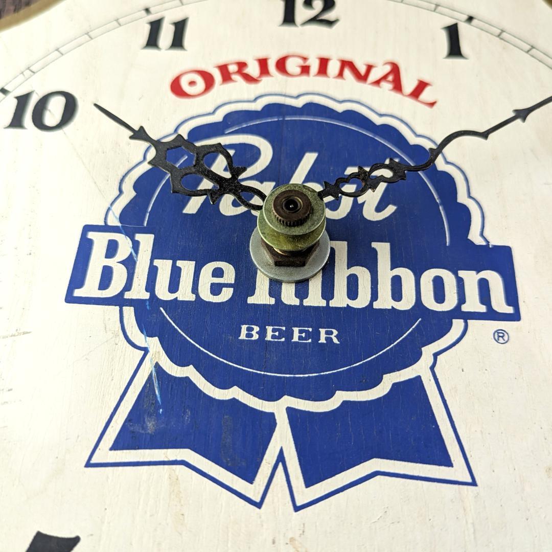 パブスト・ブルーリボン 木製掛時計／ビンテージバーサイン クロック　作動確認済