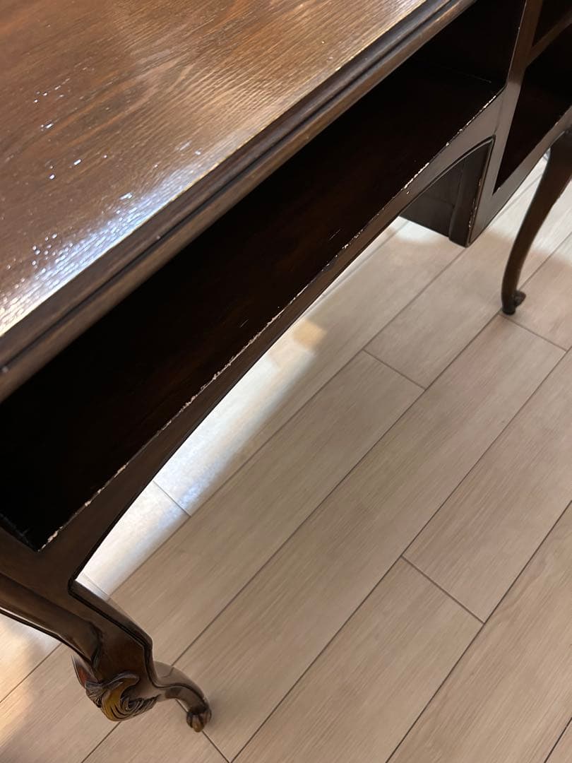 アンティーク ネイルデスク パソコンデスク 学習机 猫脚 ロココ調