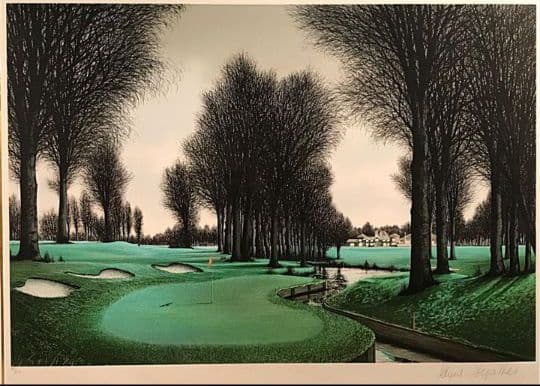 ジャックデペルト ゴルフ場風景 リトグラフ 絵画美術品 ジャック