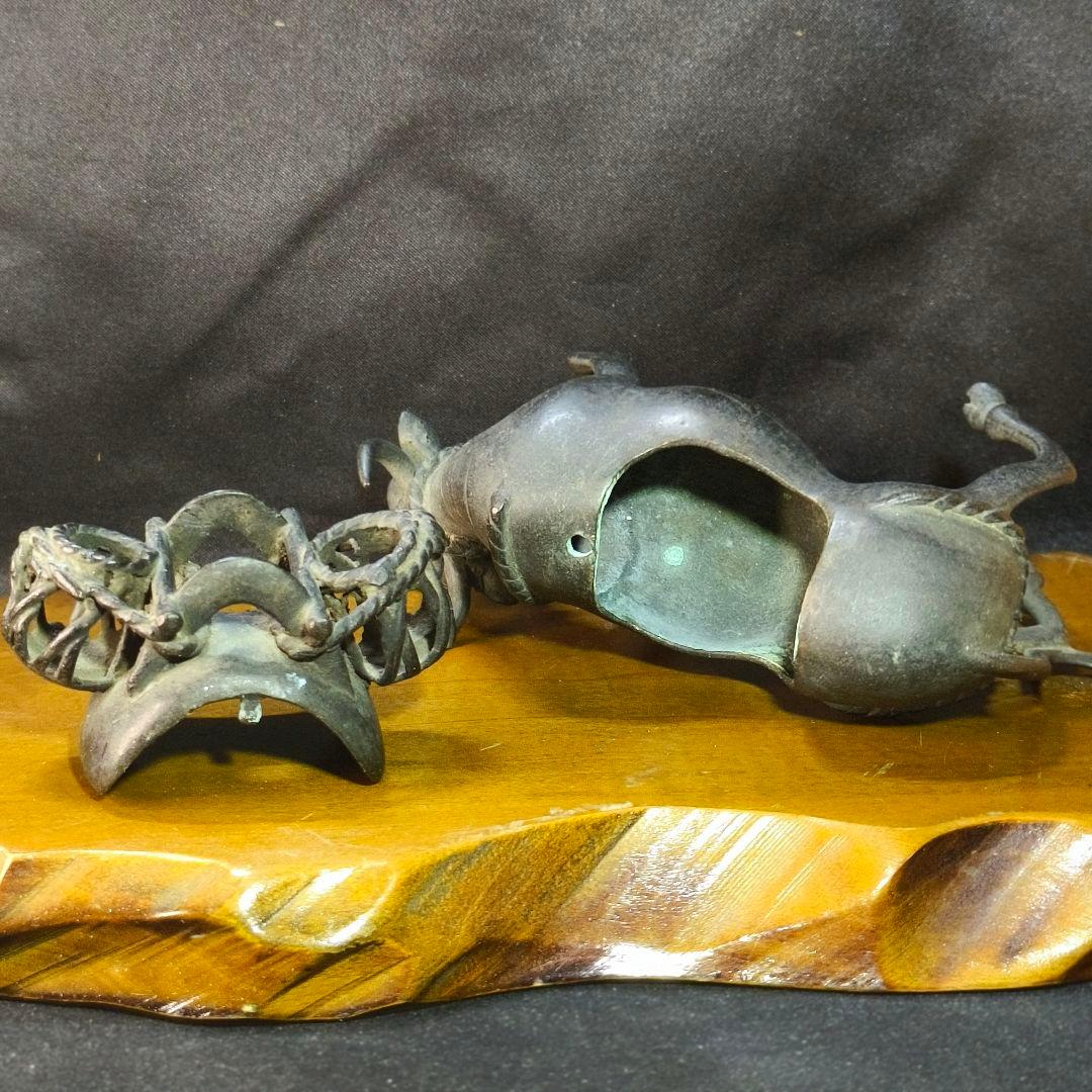 茶道具 唐金 水牛香炉 中国骨董 置物 古美術 旧家蔵出し コレクター