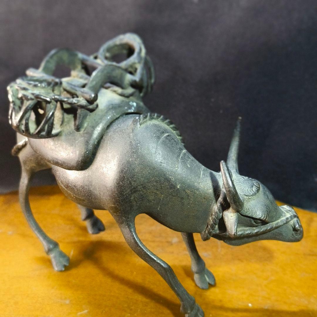 茶道具 唐金 水牛香炉 中国骨董 置物 古美術 旧家蔵出し コレクター