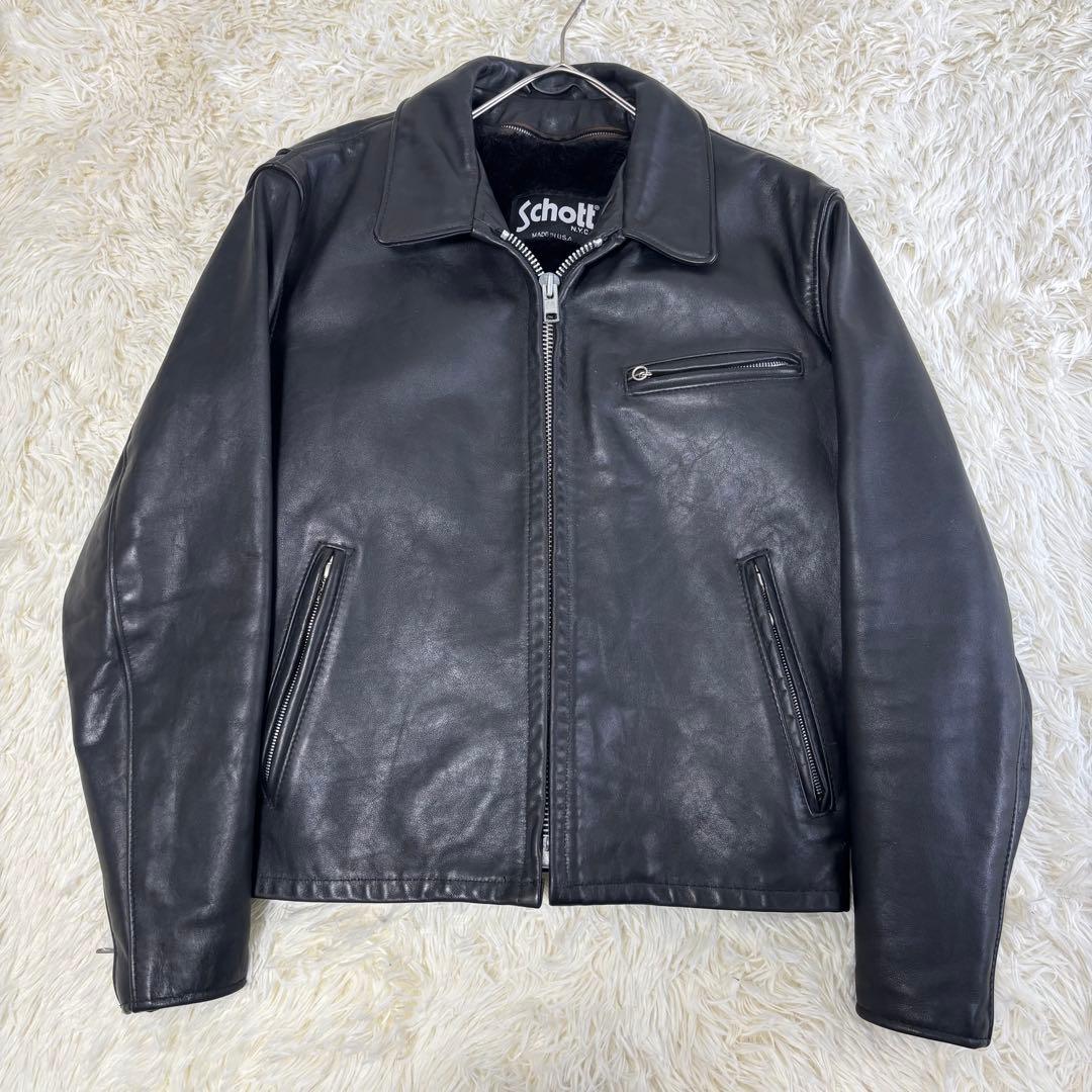 美品✨schott 642 レザージャケット シングルライダース 牛革 40 黒