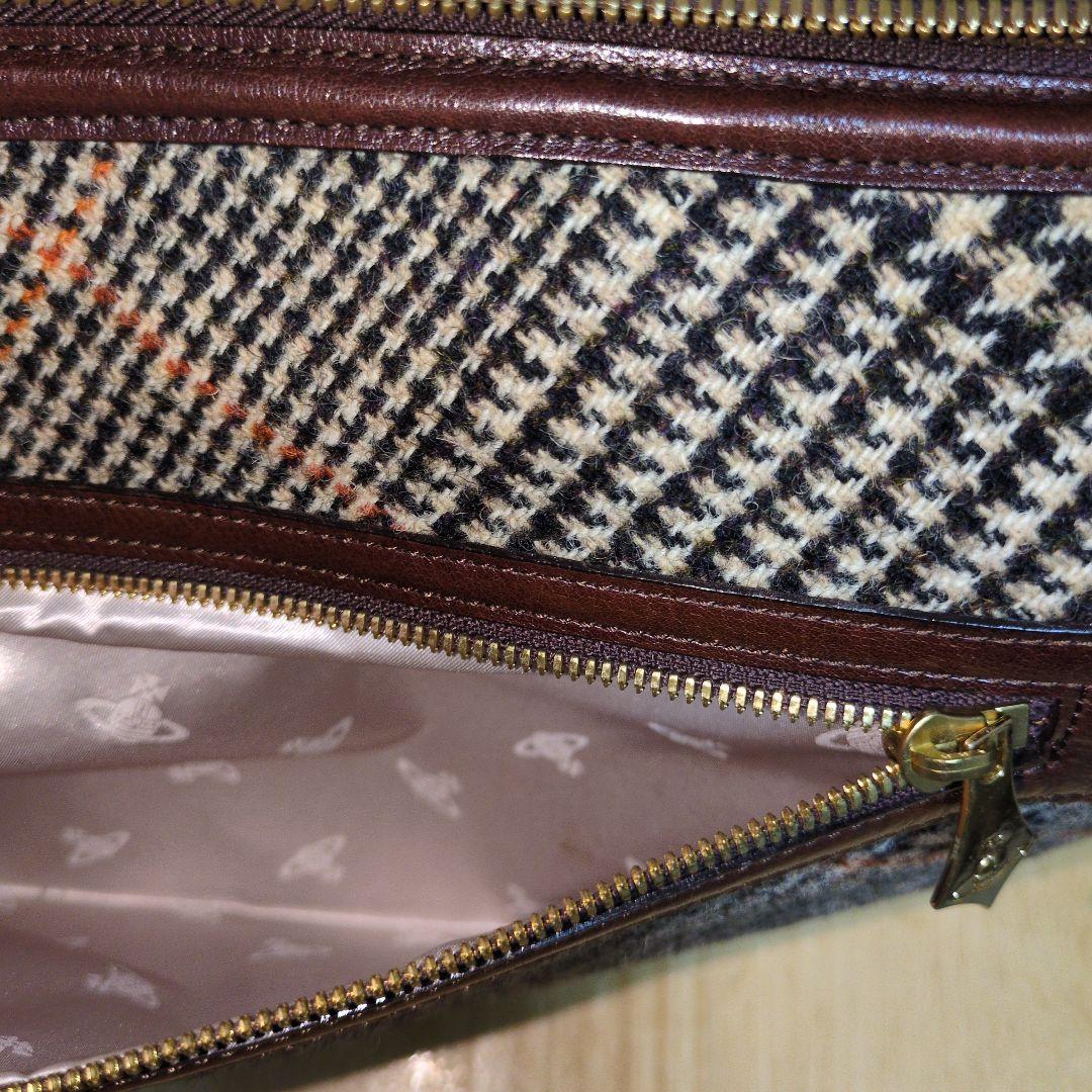 【美品】ヴィヴィアンウエストウッド千鳥格子柄ハンドバッグ