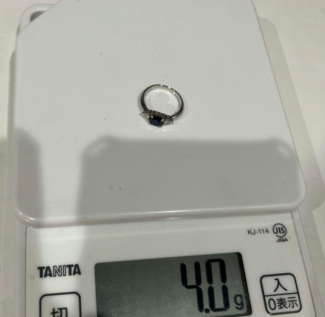 サファイア　リング　pt900