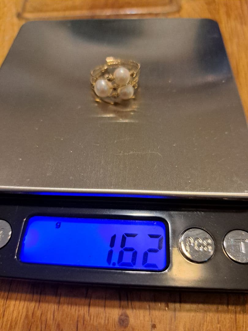 金18K淡水パールリング「フリーサイズ」 総重量　1.6g