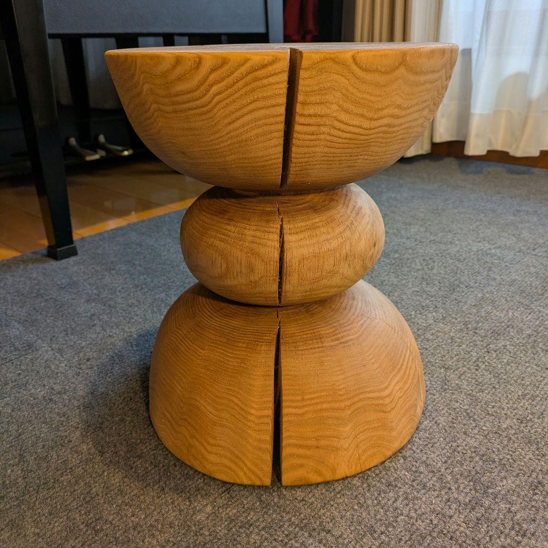 :)　栗　天然木　丸太　椅子　スツール　高さ約30.5㎝