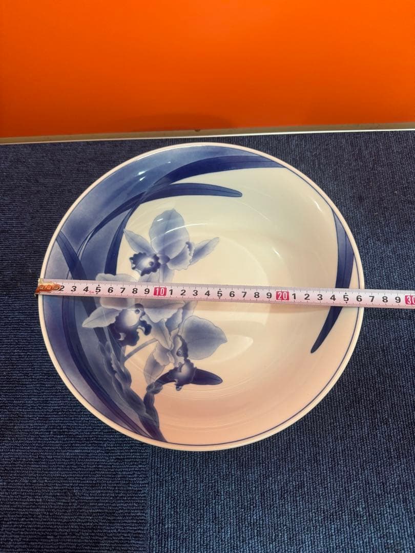 1774 香蘭社 染シンビ 深皿 26cm 美術品・アンティーク・コレクション