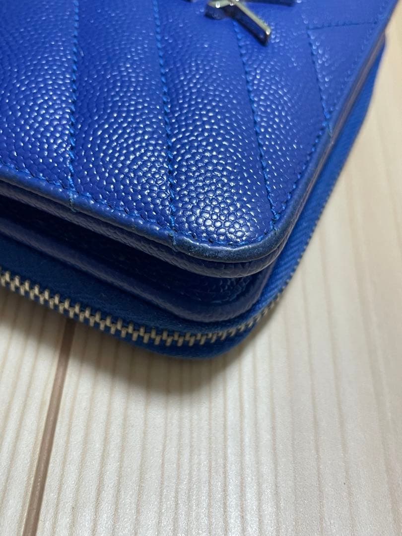 SAINT LAURENT ブルー 二つ折り財布