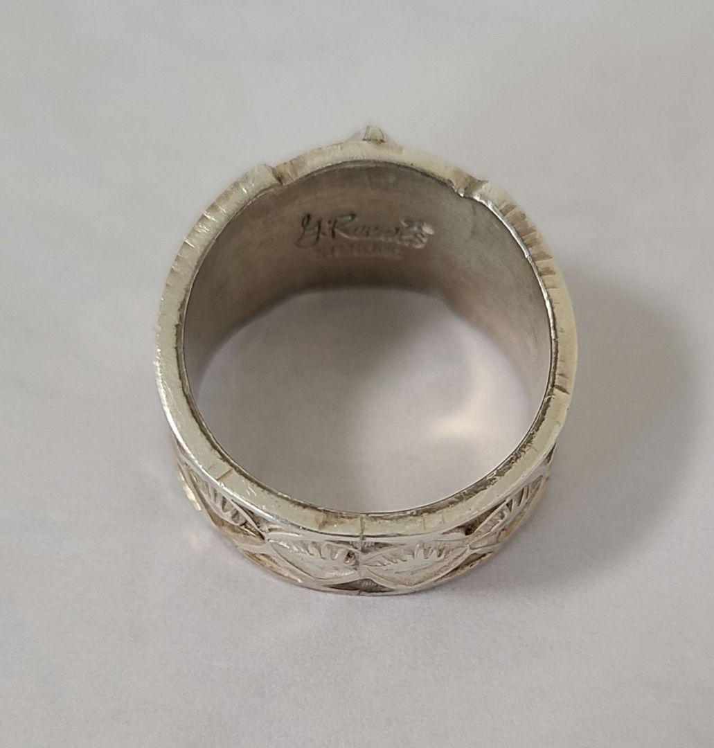 ナバホ族 Gary Reeves作 スタンプワーク リング シルバー