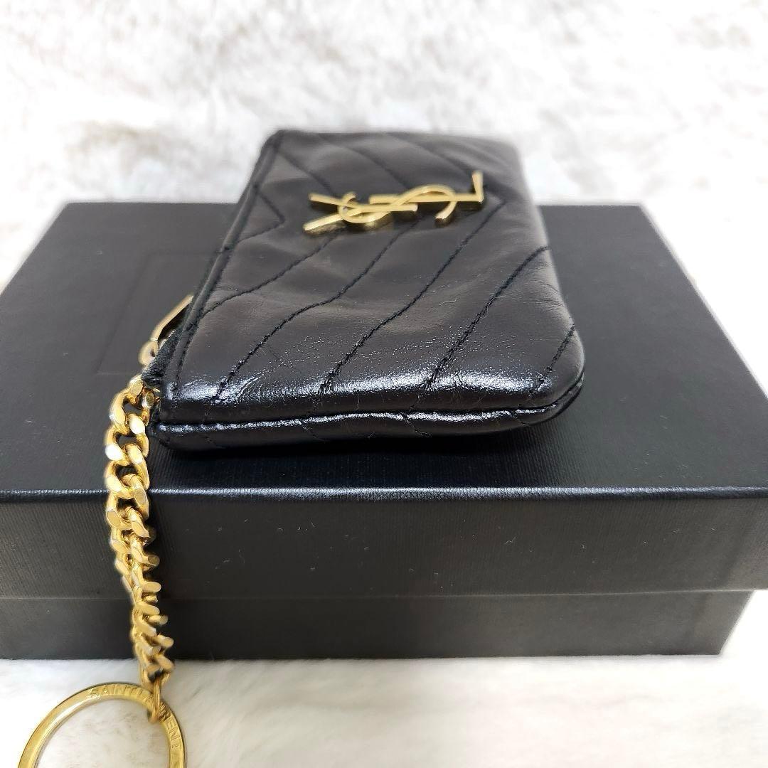 ✨美品✨サンローラン　ケース　小銭入れ　キーリング　カサンドラ　ブラック