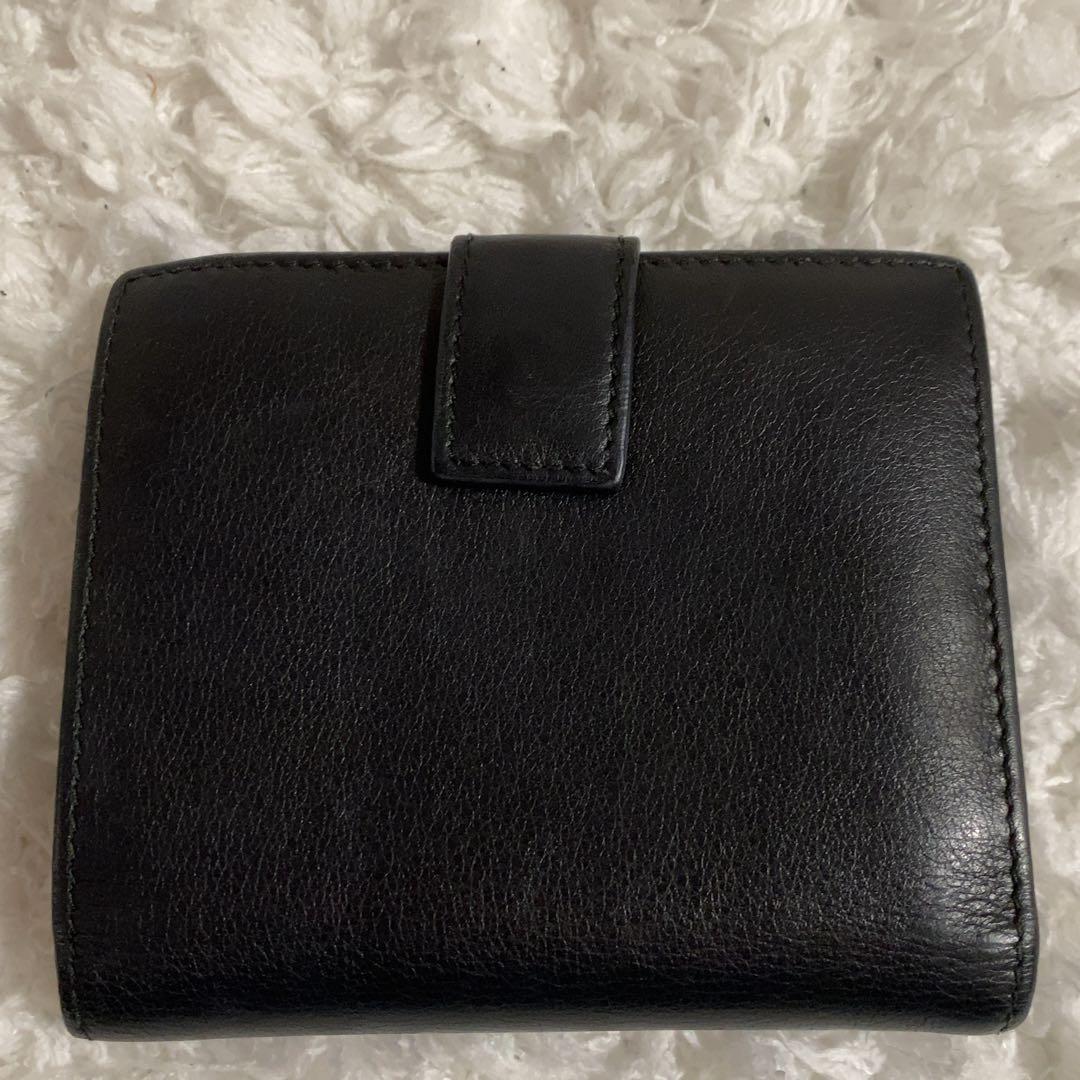 サルヴァトーレフェラガモ 2つ折り財布 ガンチーニ 金具 レザー ブラック