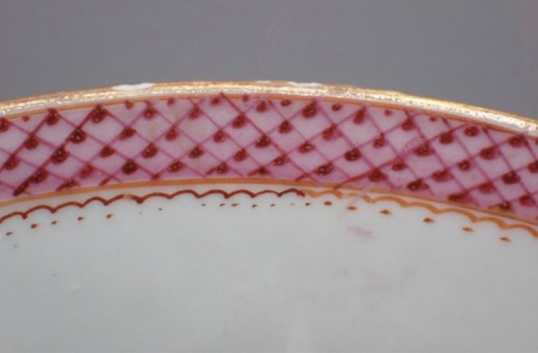 中国古美術品 清の乾隆時代 粉彩皿 本物保証 23cm