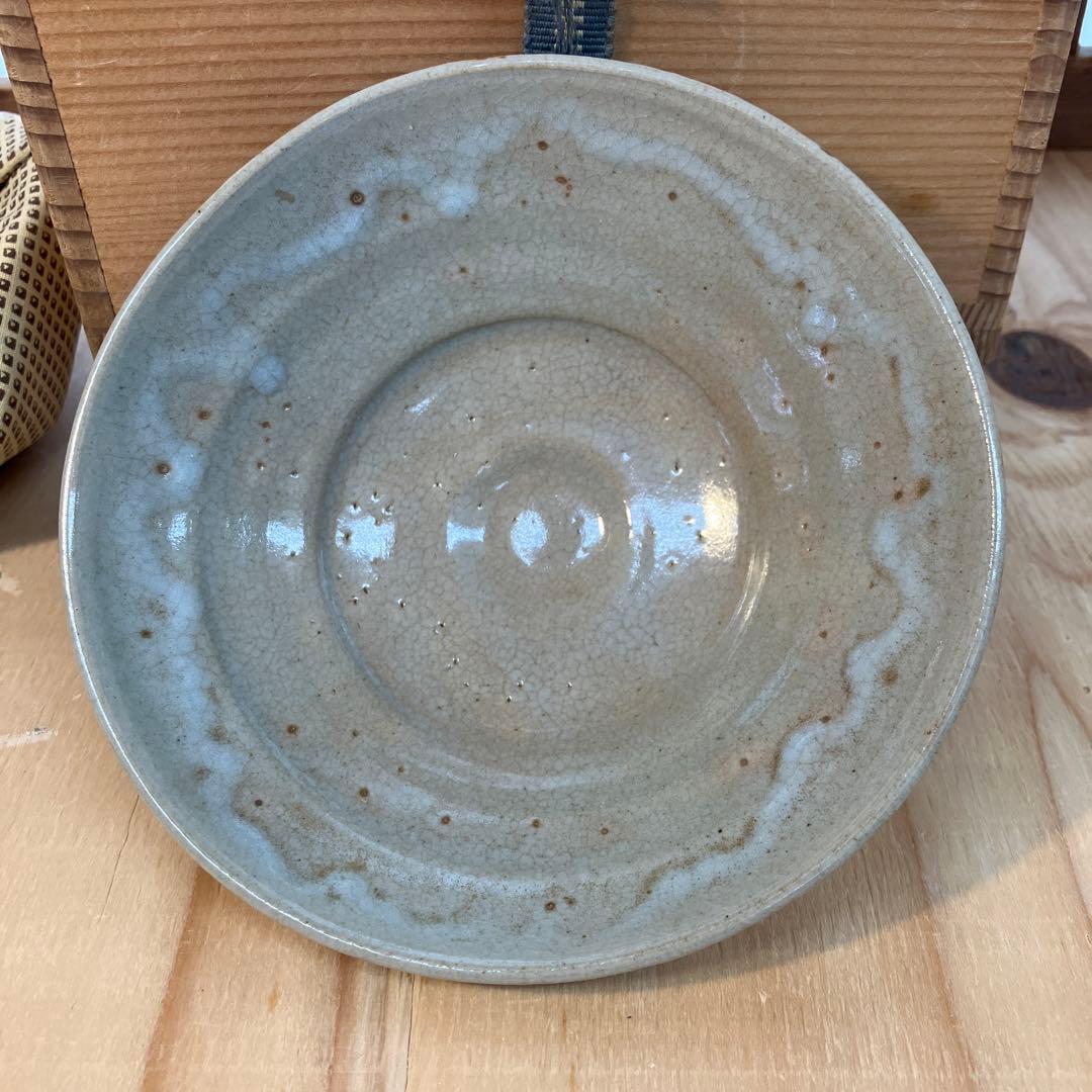 茶道具 茶碗 平茶碗 作者不明 仕覆付 共箱 夜寒焼と推定 S1016CW