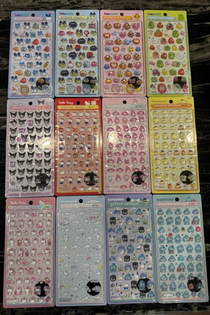 【正規品】 たまごっち サンリオ ボンボンドロップシール 全種セット ボンボンドロップシールより「サンリオキャラクターズ（ミニサイズ