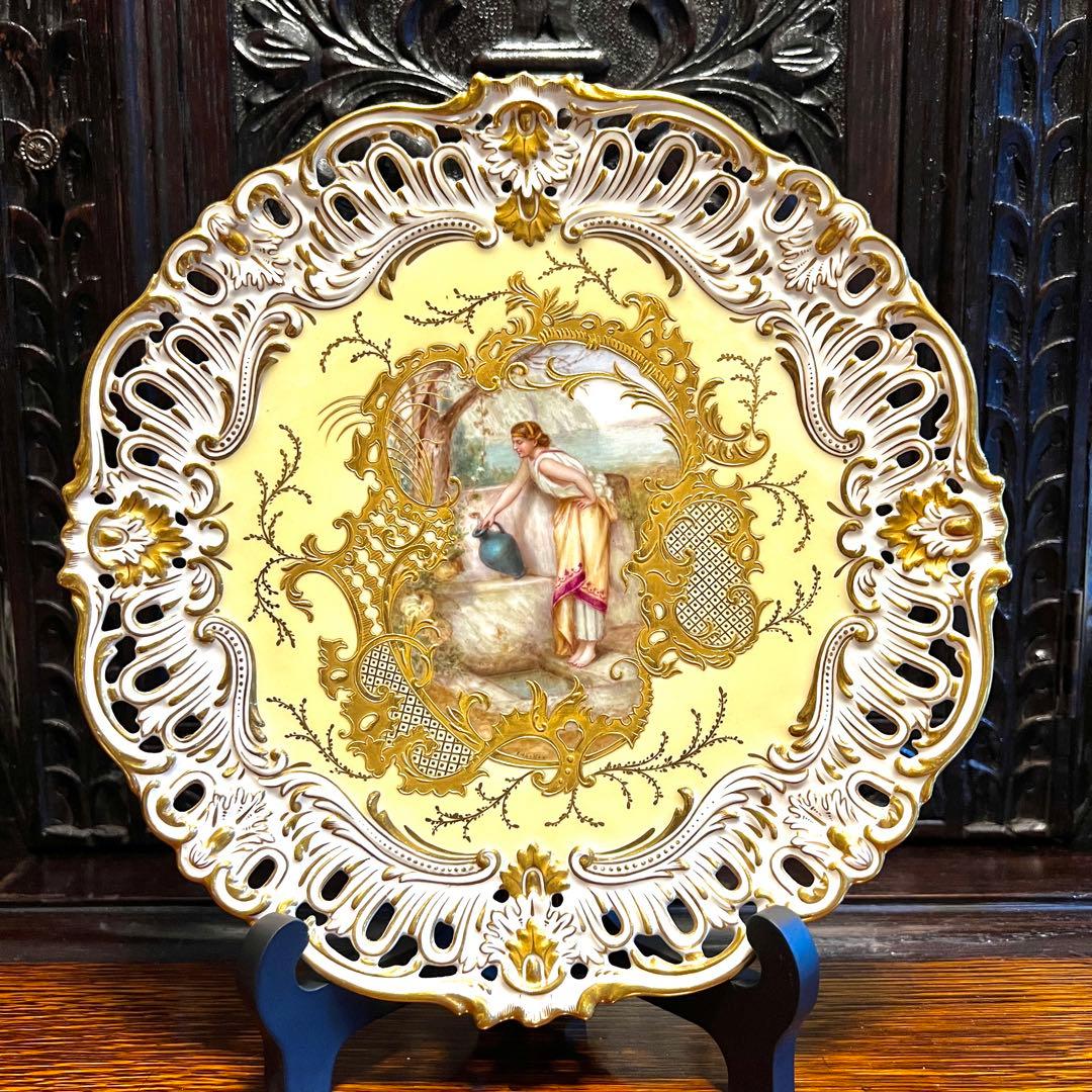 コールポート 最高峰 金彩絵付け キャビネットプレート コールポート 最高峰 金彩絵付け キャビネットプレート