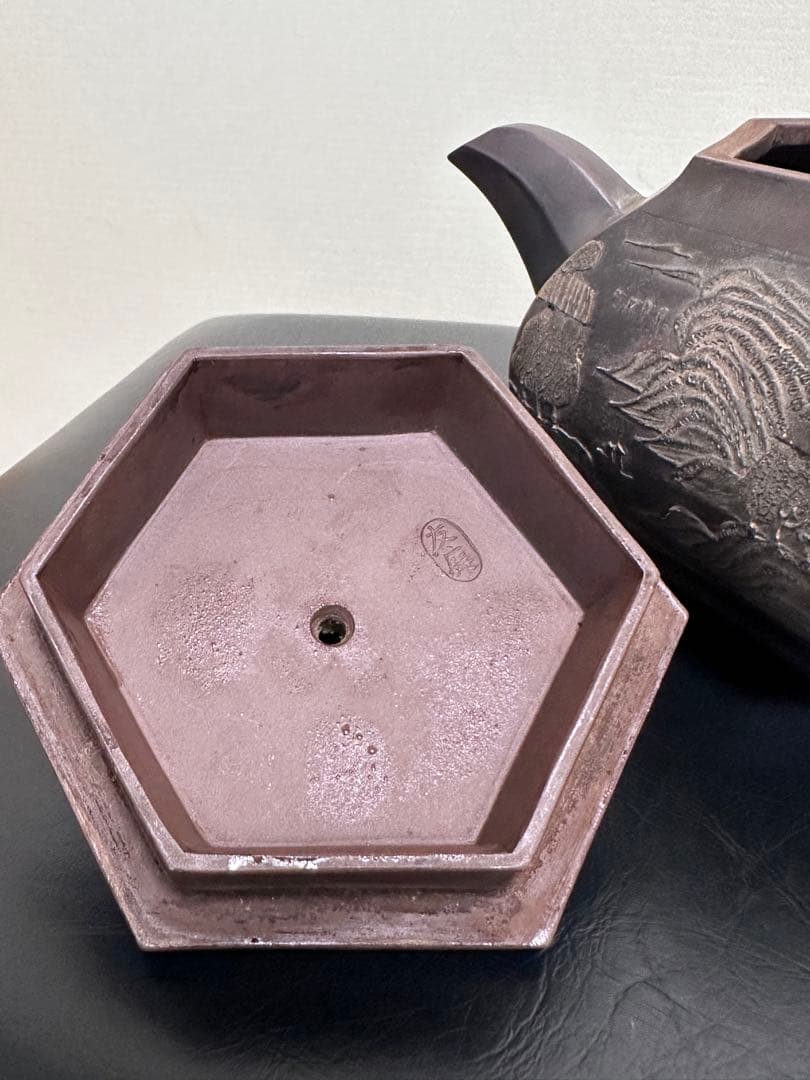 中国，紫砂壺，清時代，邵友庭作，晚清紫砂八大家”之一，六角形，