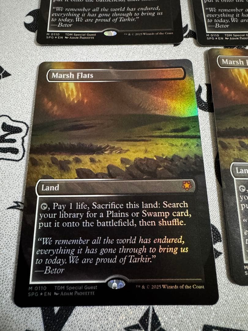 4枚セット 湿地の干潟 foil 英語 mtg 湿地の干潟/Marsh Flats 日本語