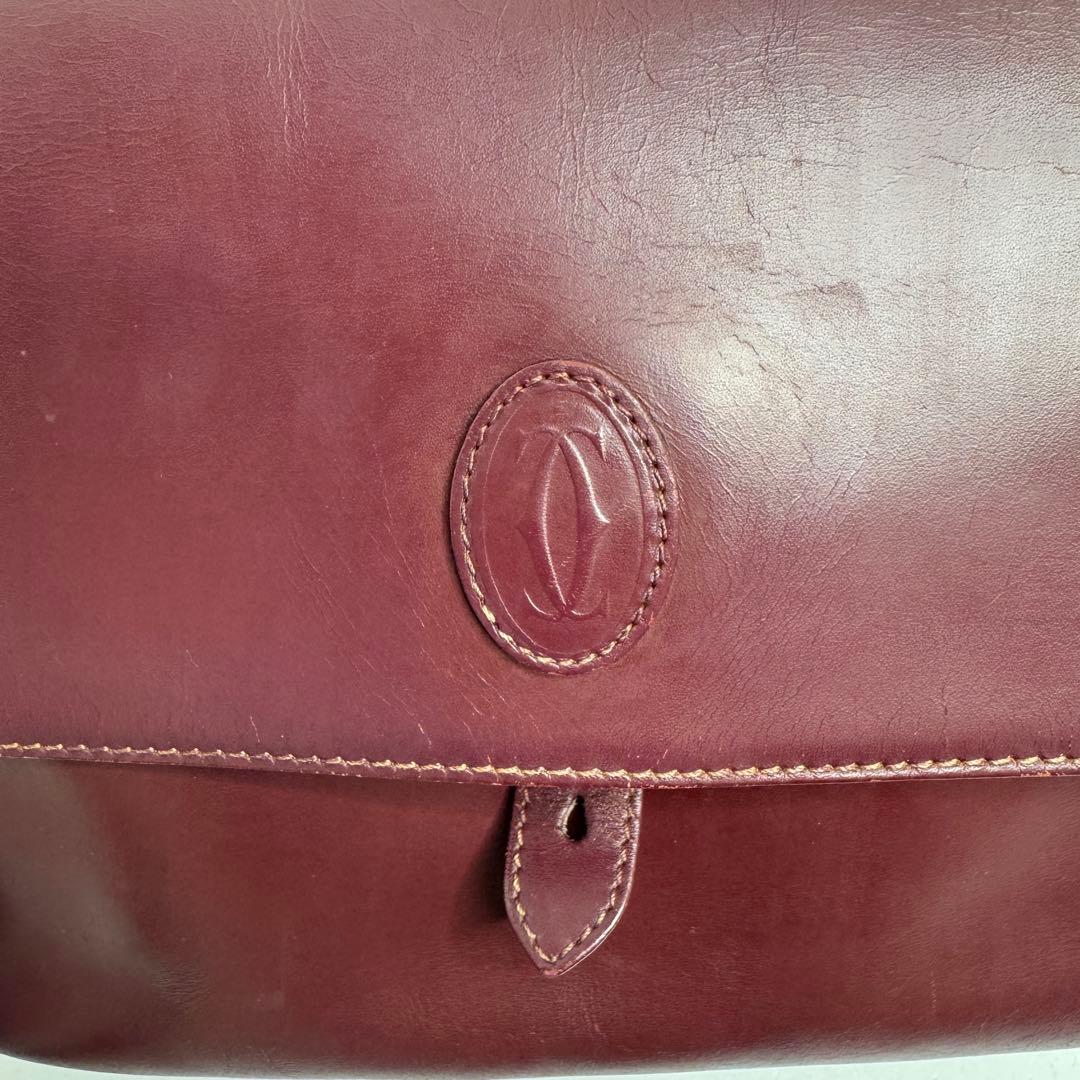 【良品】カルティエ マストライン ショルダーバッグ レザー ゴールド金具