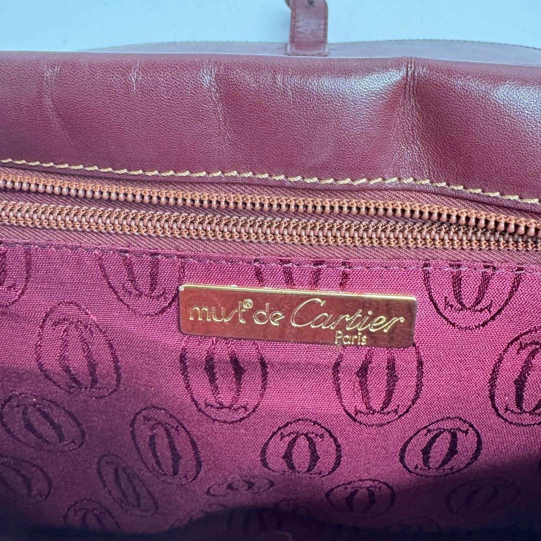 【良品】カルティエ マストライン ショルダーバッグ レザー ゴールド金具