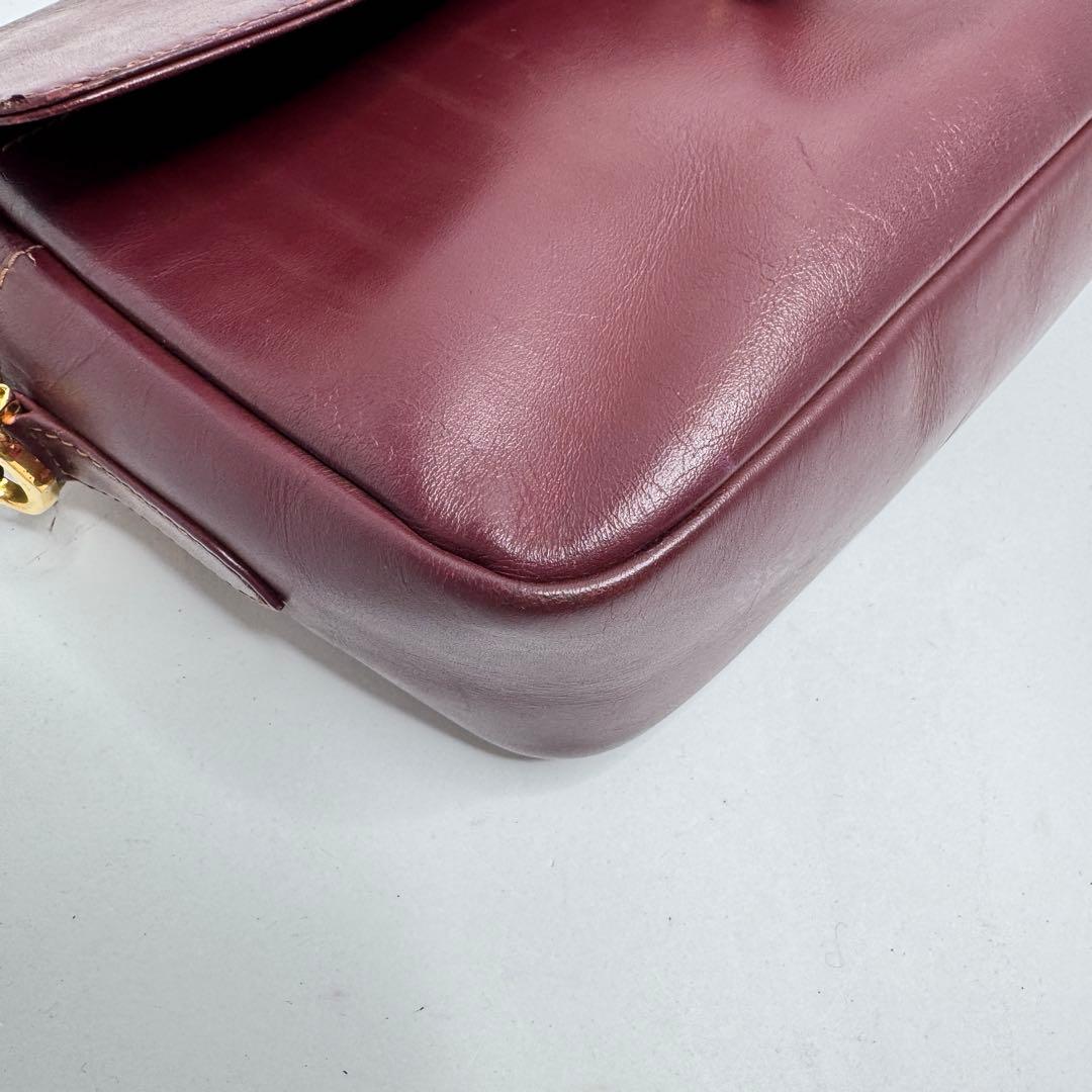 【良品】カルティエ マストライン ショルダーバッグ レザー ゴールド金具