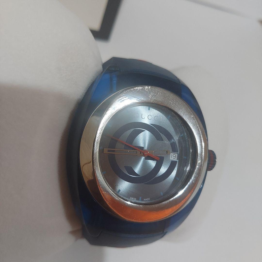 ☆訳あり☆グッチ GUCCI 腕時計 メンズ YA137104A シンク ブルー