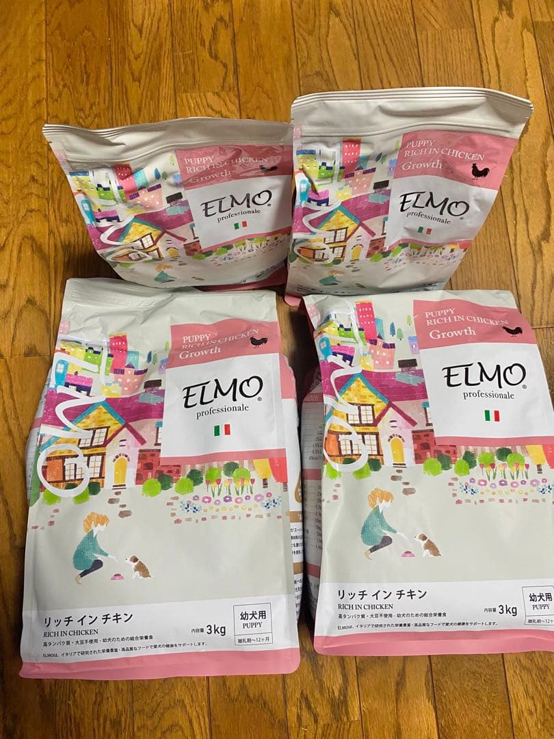 ELMO ドッグフード チキン 3kg×2、800g×2 エルモドッグフード リッチインチキン 3kg×2袋、800g×3袋合計8.4キロ