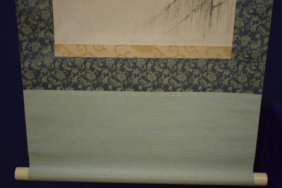 真作/佐藤古岫/山居春色図/桜花門前山水図/桐共箱付/布袋屋掛軸HI-609