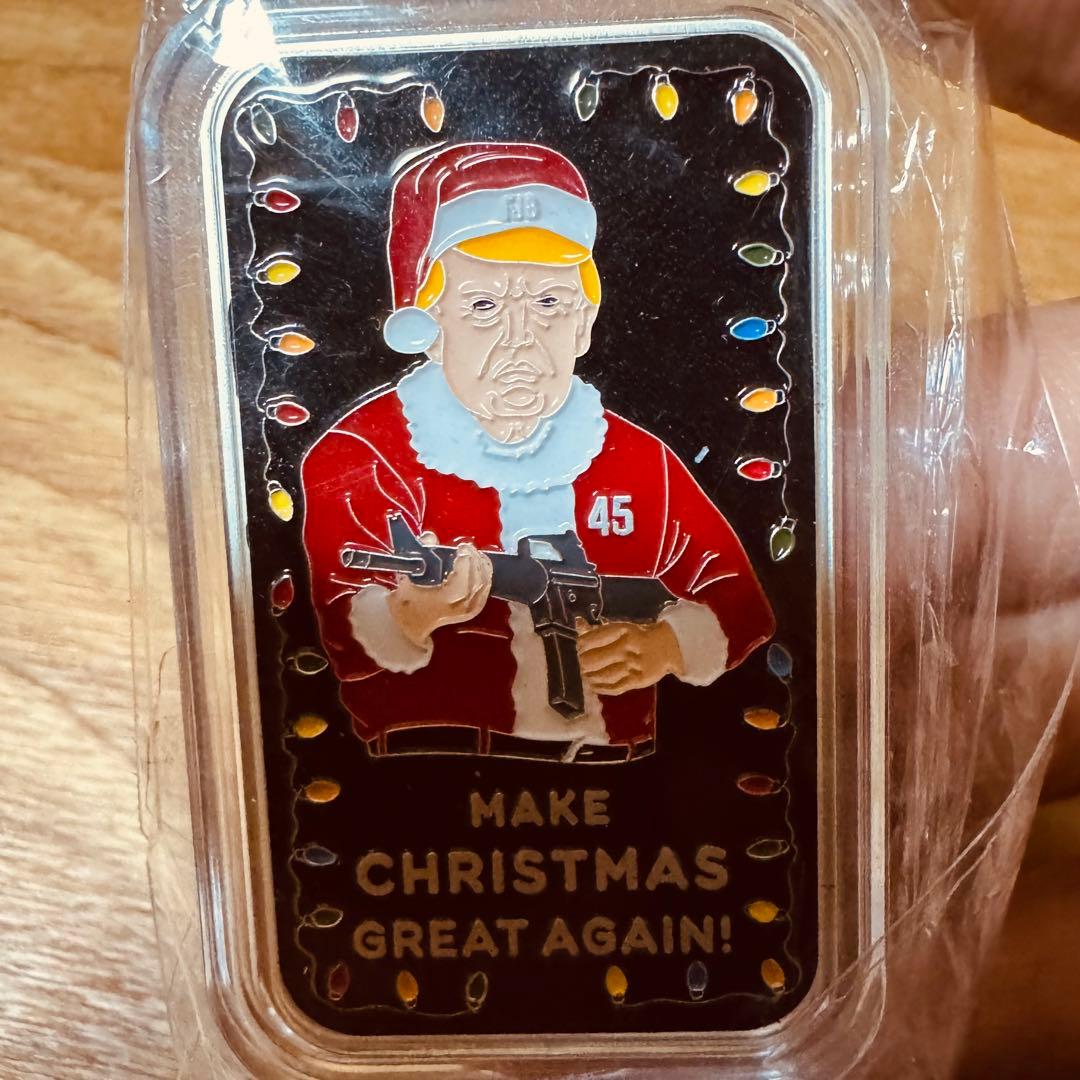 トランプ大統領　1オンス 純銀バー　メイククリスマスグレートアゲイン