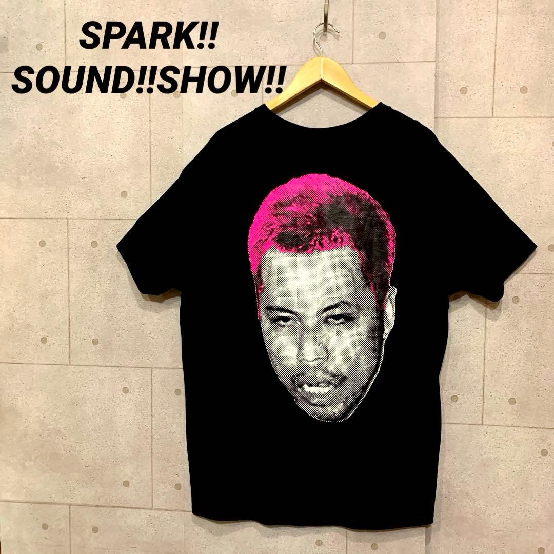 スサシ ユーキマン顔プリント Tシャツ ブラック【XL】 ストリート