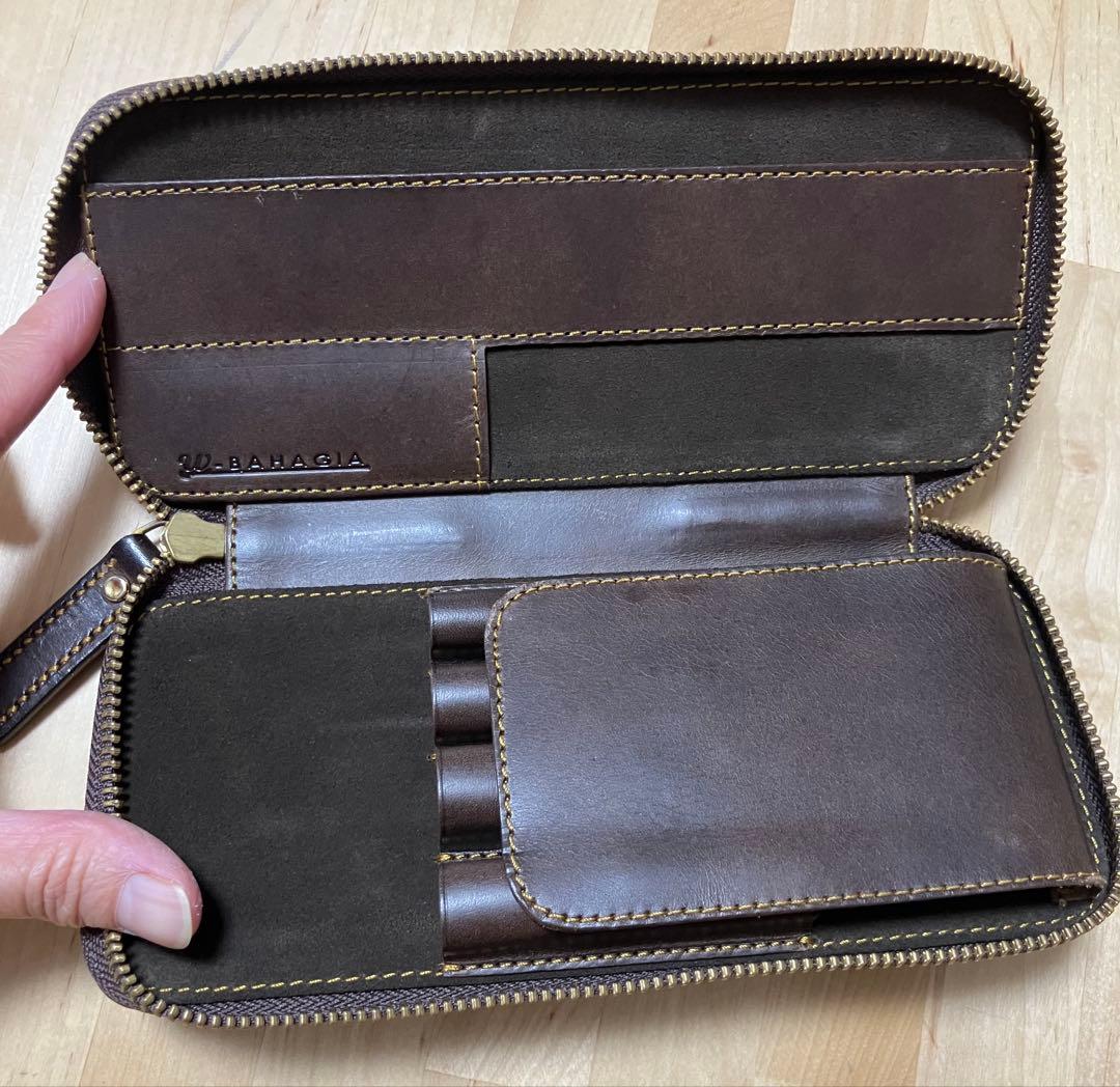 ババギア ペンケースラウンドジップ型 プエブロ タバコ/ブッテローブラウン