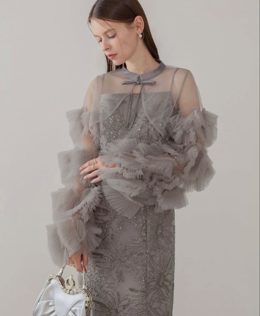 《LEJA》フリル付きシースルーグレードレス