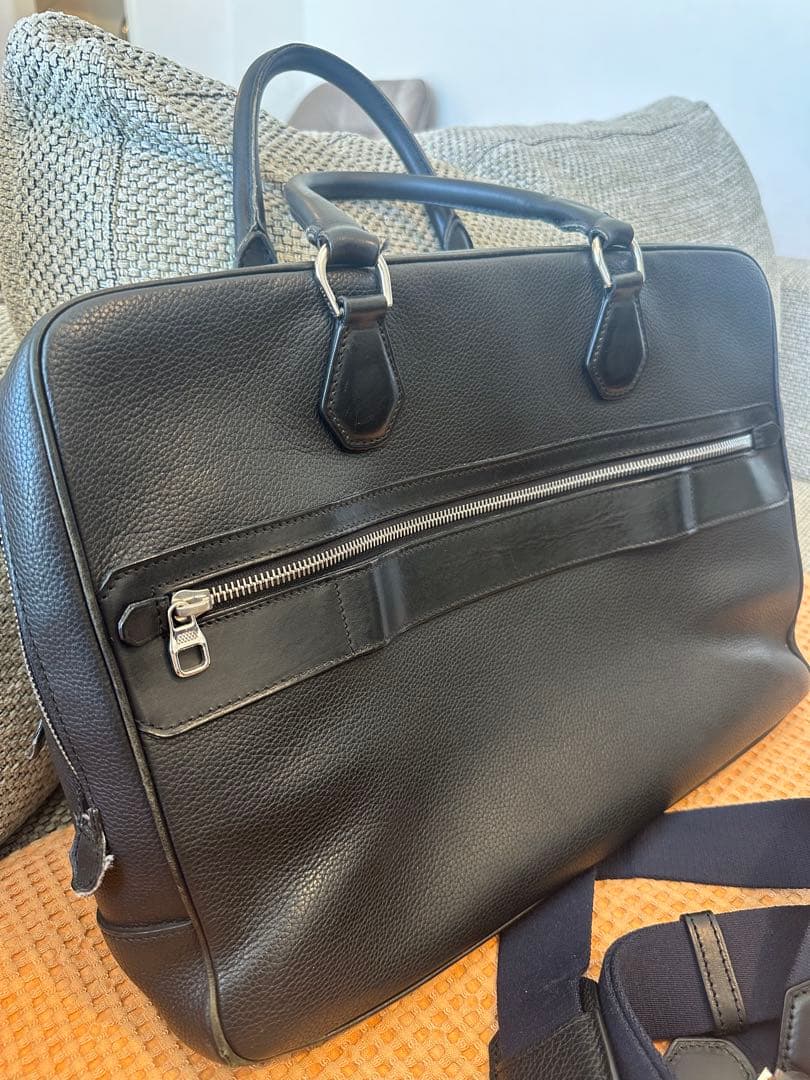 ダンヒル‼️ブリーフケース⭐️2WAY⭐️ブラック‼️定価300000円⭐️シボ革