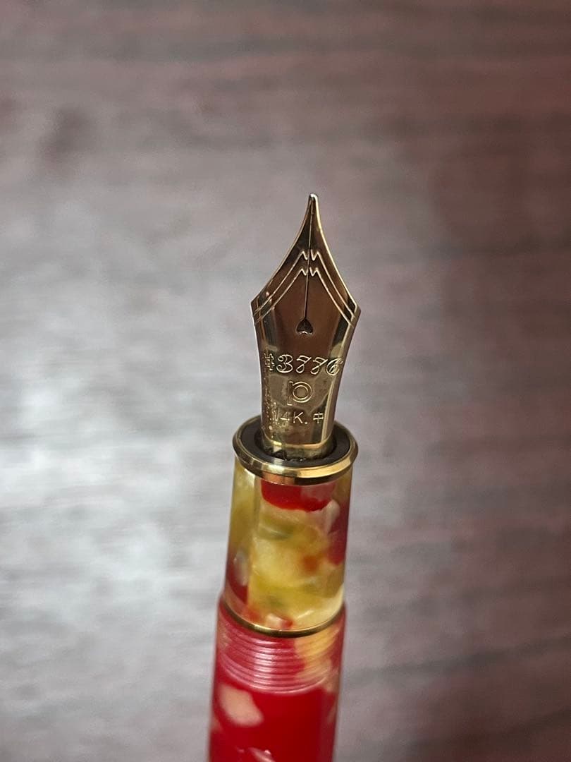 PLATINUM プラチナ 万年筆 3776 セルロイド 金魚 14K