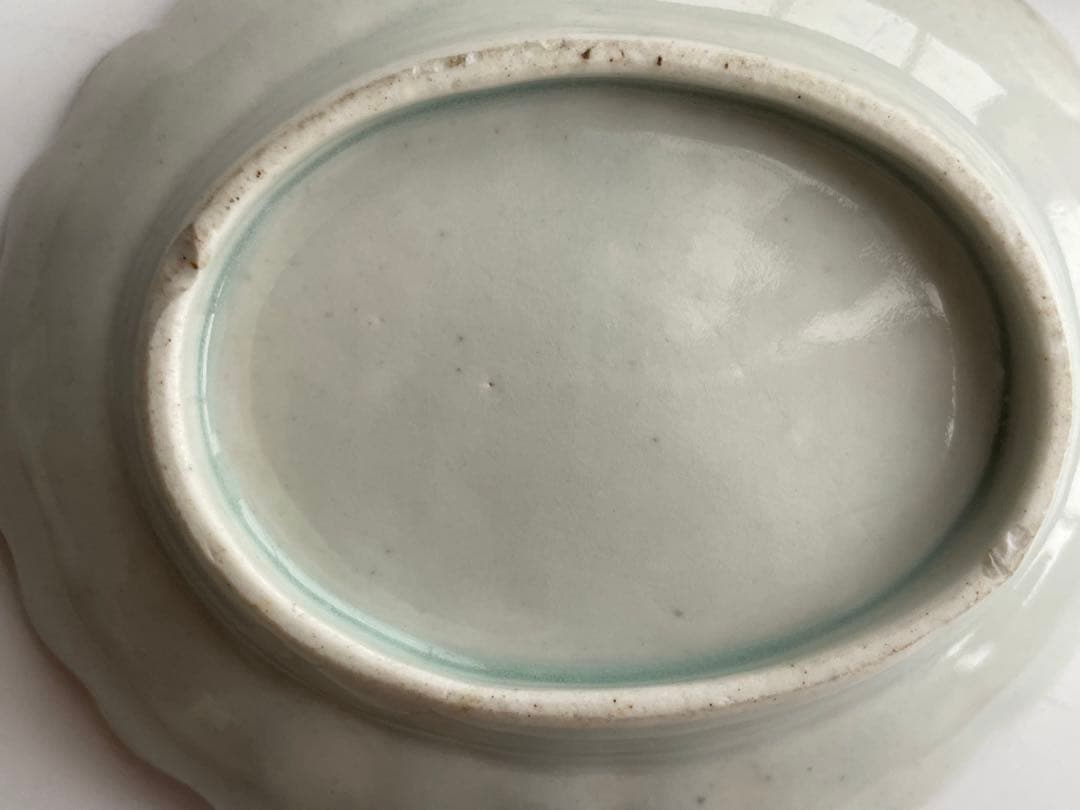 骨董 アンティーク 白磁 菊花小皿 オーバル 小皿 柿右衛門 古伊万里