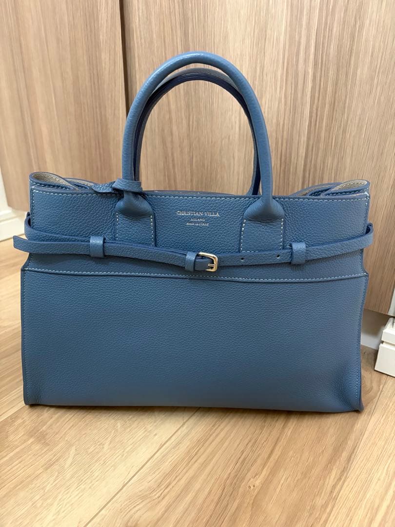 CHRISTIAN VILLA ブルー トートバッグ