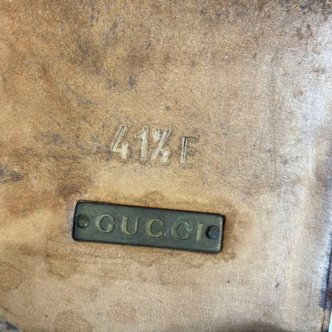 美品 GUCCI グッチ 　ホースビット レザー ローファー 　ダークブラウン