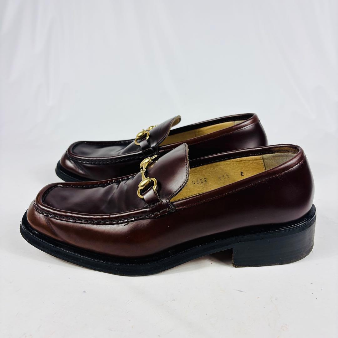 美品 GUCCI グッチ 　ホースビット レザー ローファー 　ダークブラウン