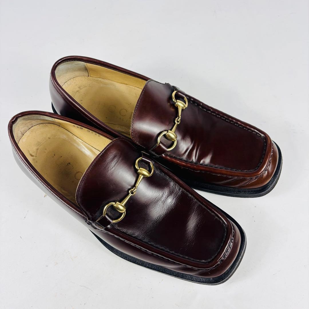 美品 GUCCI グッチ 　ホースビット レザー ローファー 　ダークブラウン
